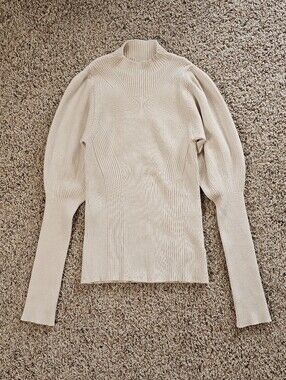 SNIDEL Puff Shoulder Knit Mock Neck Top - One Size (around US size S/M)